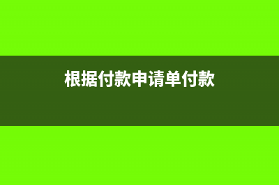 根据付款申请单要怎么入账(根据付款申请单付款)