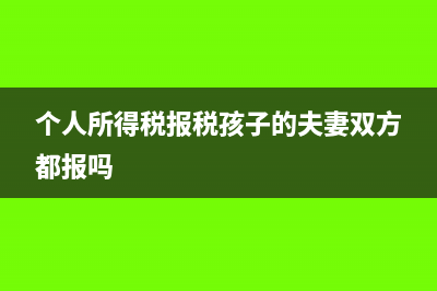 个人所得税报税可以3个月一起报吗(个人所得税报税孩子的夫妻双方都报吗)