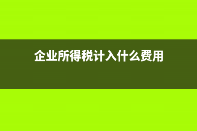 企业所得税计入管理费用吗(企业所得税计入什么费用)