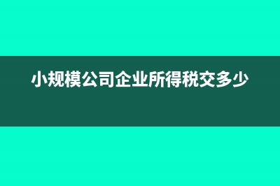 小规模公司企业所得税怎么算(小规模公司企业所得税交多少)