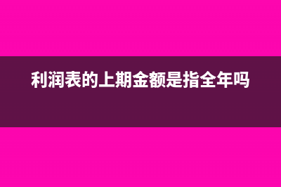 利润表的上期金额是指全年吗