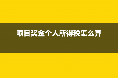 个人获得项目奖金会计处理(项目奖金个人所得税怎么算)
