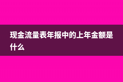 现金流量表年报怎么填(现金流量表年报中的上年金额是什么)