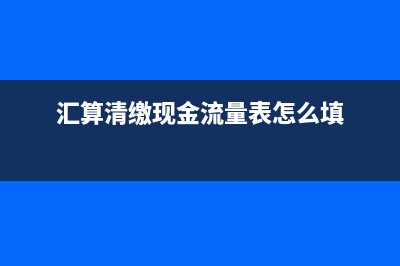 汇算清缴现金流量表可不填吗(汇算清缴现金流量表怎么填)