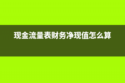 现金流量表财务费用怎么填(现金流量表财务净现值怎么算)