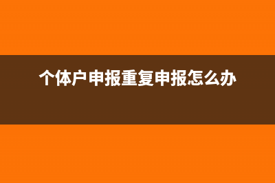 个体户申报重复申报怎么办