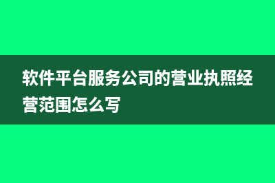 软件平台服务公司的营业执照经营范围怎么写