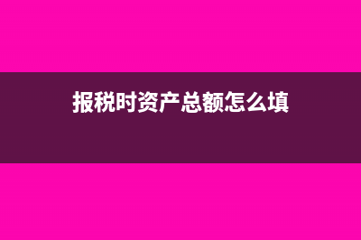 报税时资产总额填错了怎么办(报税时资产总额怎么填)