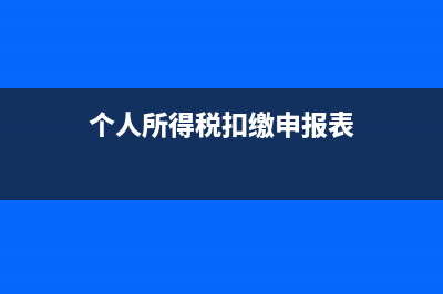个人所得税扣缴申报表零申报怎么填(个人所得税扣缴申报表)