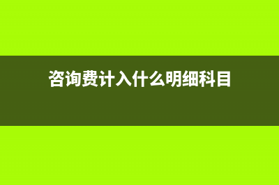 咨询费记入什么费用(咨询费计入什么明细科目)
