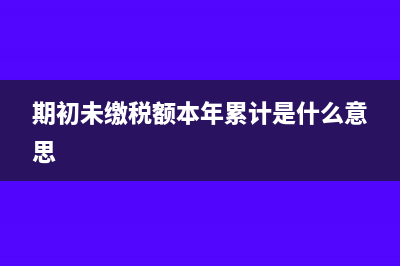 期初未缴税额本年累计怎么填(期初未缴税额本年累计是什么意思)