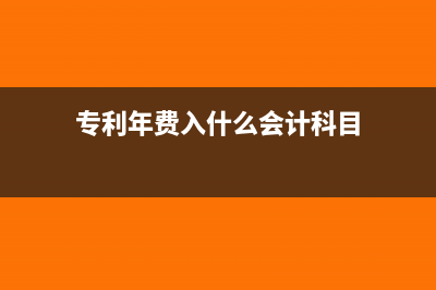 专利年费 入什么科目(专利年费入什么会计科目)