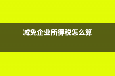 减免企业所得税优惠明细表怎么填(减免企业所得税怎么算)