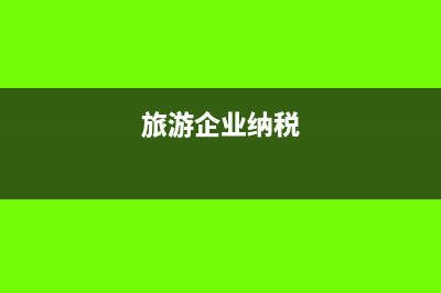 旅游企业报税方法(旅游企业纳税)