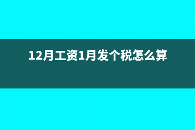 12月工资1月发个税所属期是什么时候(12月工资1月发个税怎么算)
