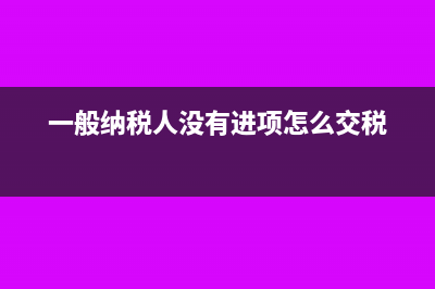 一般纳税人没有进项全额上税违法吗(一般纳税人没有进项怎么交税)