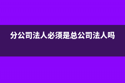分公司法人必须要申报个税吗(分公司法人必须是总公司法人吗)
