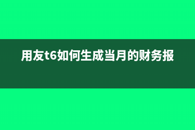 用友t6如何生成现金流量表(用友t6如何生成当月的财务报表)