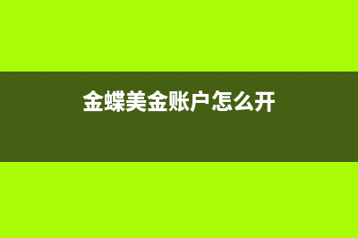 金蝶美金账户怎么设置(金蝶美金账户怎么开)