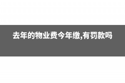去年的物业费今年能开票吗(去年的物业费今年缴,有罚款吗)