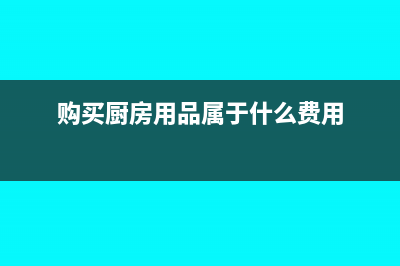 购买厨房用品进什么科目(购买厨房用品属于什么费用)