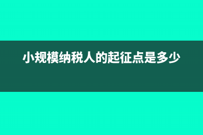 小规模纳税人的固定资产要折旧吗(小规模纳税人的起征点是多少)