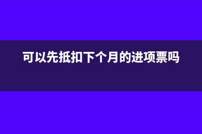 可以先抵扣下个月的进项票吗