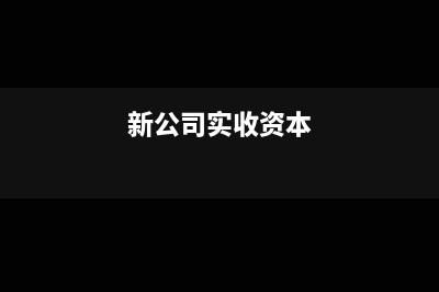 新公司期初实收资本怎么填(新公司实收资本)