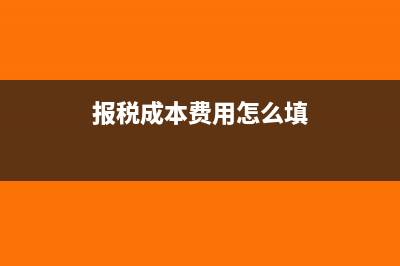 报税成本费用应该怎么填写(报税成本费用怎么填)