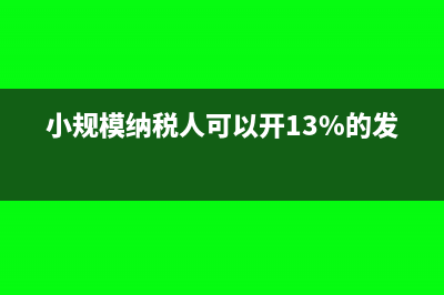 小规模纳税人可以不申报现金流量表吗(小规模纳税人可以开13%的发票吗)