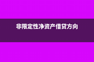 非限定性净资产二级科目怎么设(非限定性净资产借贷方向)