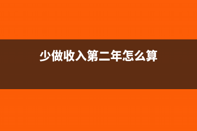 少做收入第二年如何入账(少做收入第二年怎么算)
