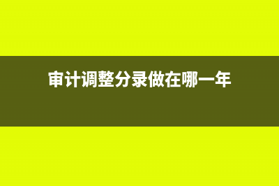 审计调整分录为什么要冲回(审计调整分录做在哪一年)