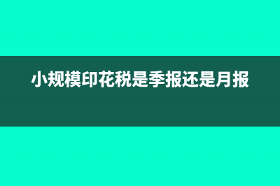 小规模印花税是填含税吗(小规模印花税是季报还是月报)
