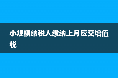 小规模当月缴纳增值税怎么处理(小规模纳税人缴纳上月应交增值税)