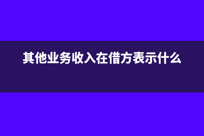 其他业务收入在资产负债表怎么填(其他业务收入在借方表示什么)