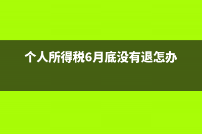个人所得税6月所属期扣几月的(个人所得税6月底没有退怎办)