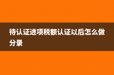 待认证进项税额要计入明细账吗(待认证进项税额认证以后怎么做分录)
