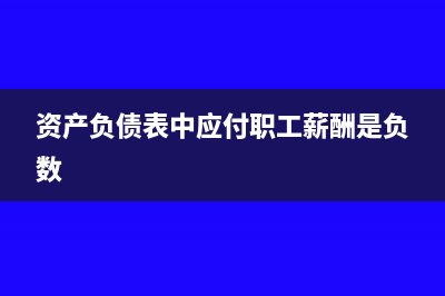 资产负债表中应交税费怎么填(资产负债表中应付职工薪酬是负数)