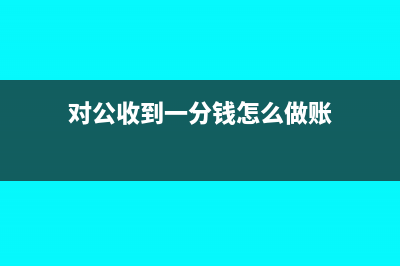 对公收到几毛测试费怎么做账(对公收到一分钱怎么做账)