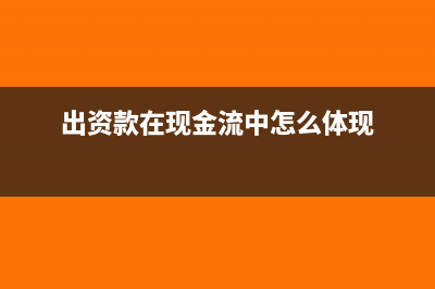 出资款在现金流中怎么体现