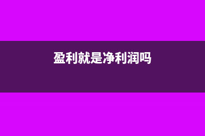 盈利是不是利润(盈利就是净利润吗)