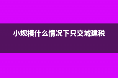 小规模什么情况会减半附加税(小规模什么情况下只交城建税)