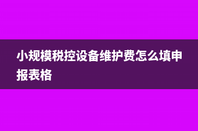 小规模税控设备减免怎么申报(小规模税控设备维护费怎么填申报表格)