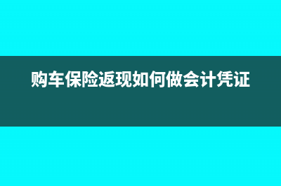 购车保险返现如何做会计凭证