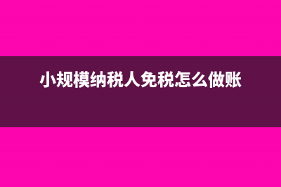 小规模纳税人免税收入怎么填(小规模纳税人免税怎么做账)