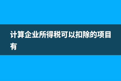 计算企业所得税利息扣除标准(计算企业所得税可以扣除的项目有)
