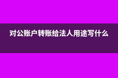 对公账户转账给个人账务处理(对公账户转账给法人用途写什么)