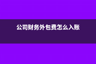 公司财务外包费用记入什么科目(公司财务外包费怎么入账)