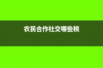 农民合作社交税计入什么科目(农民合作社交哪些税)